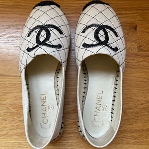 Chanel Off White Canvas Biarritz CC Espadrille